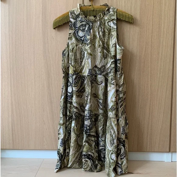 CALVIN KLEIN | 8 | Trapeze mini green summer dress - Picture 3 of 4